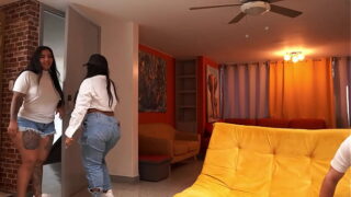 Hot babes big ass friend comes to visit and she knows how to entertain herself